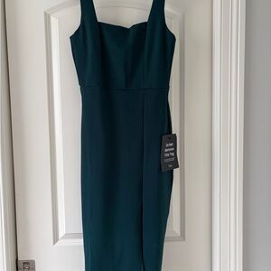 Lulu's Teal Body-con Midi Dress
